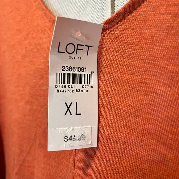 Loft Outlet Lounge Women's Top Size XL Gauzy Fabric V Neck Loose Fit - Picture 3 of 6